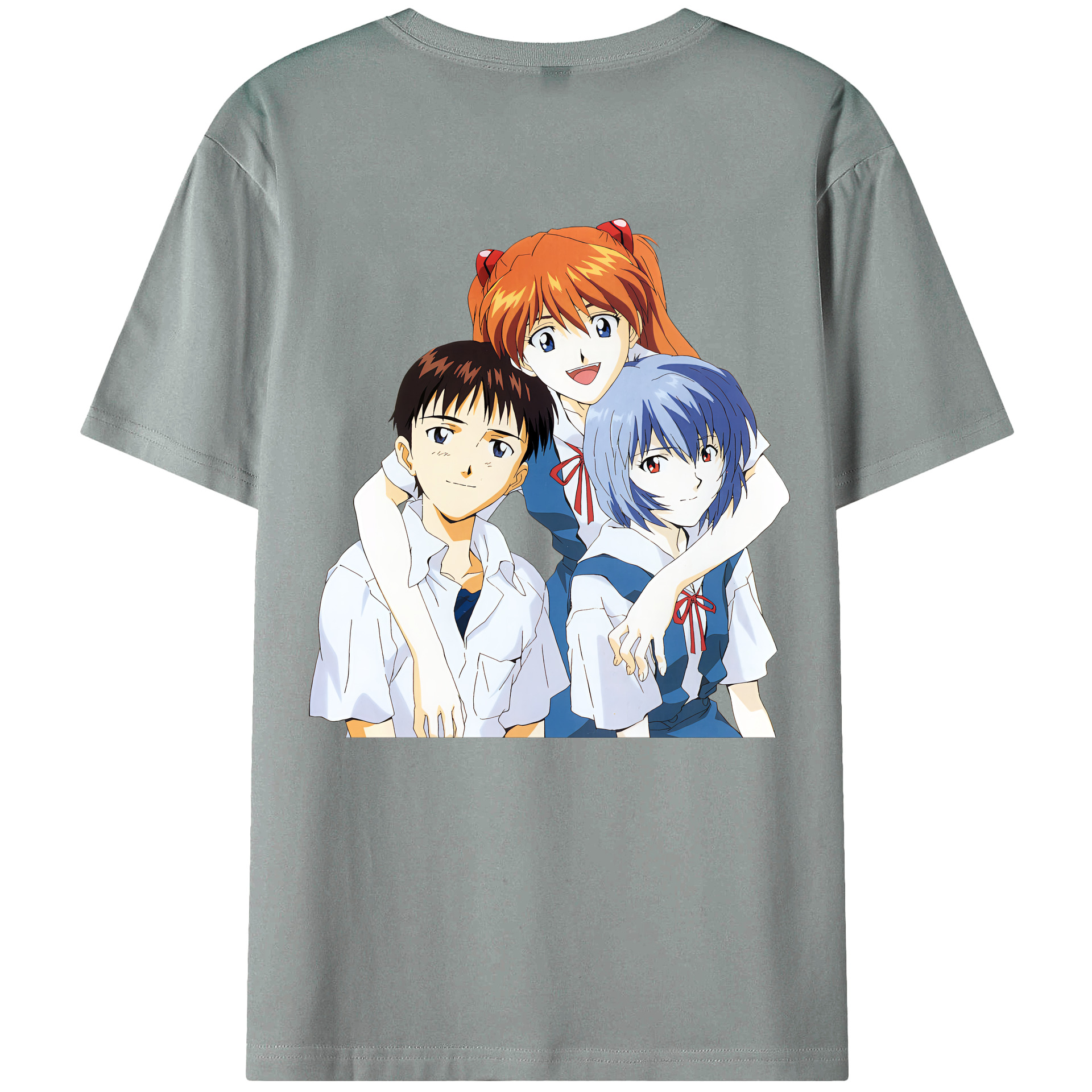 （画像用） EVA 新世紀エヴァンゲリオン 綿100％ メンズ半袖Tシャツ（バックプリント） 通気性